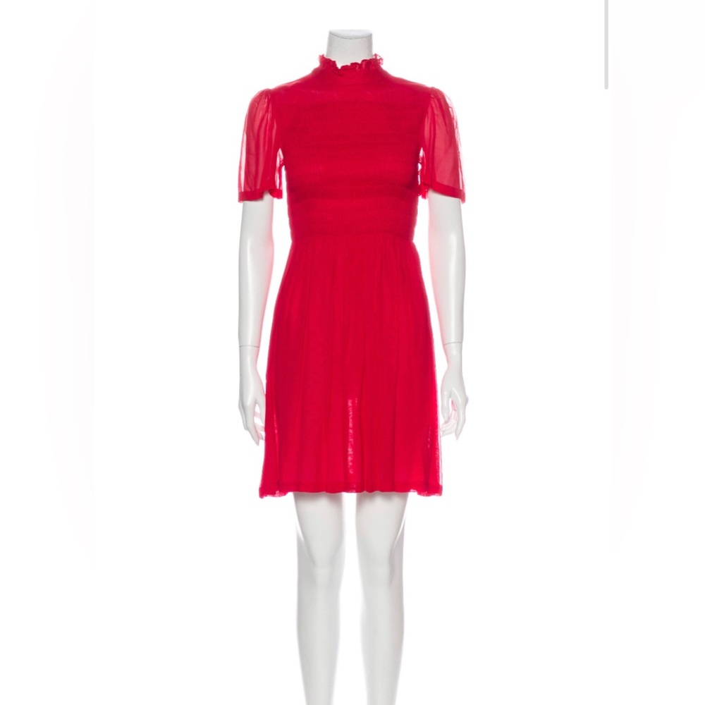 Alexa Chung Mock Neck Mini Dress